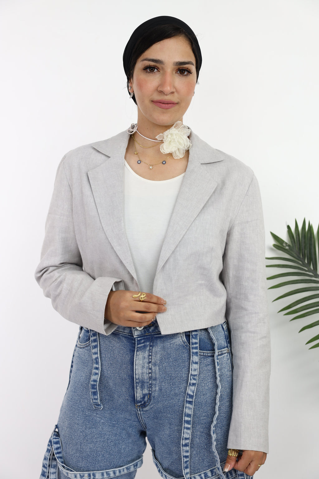 Grey linen blazer