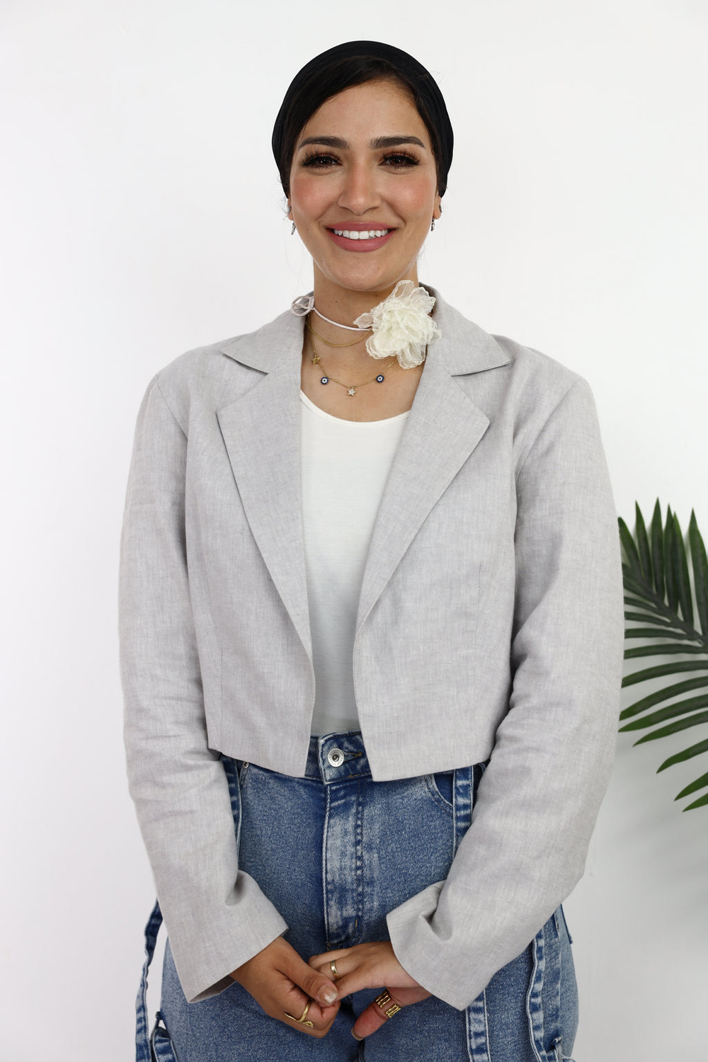 Grey linen blazer