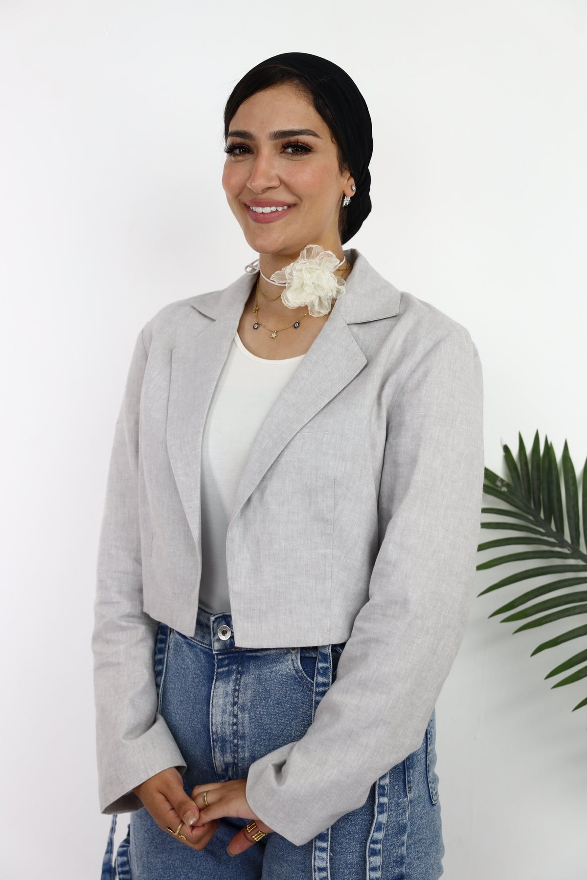 Grey linen blazer
